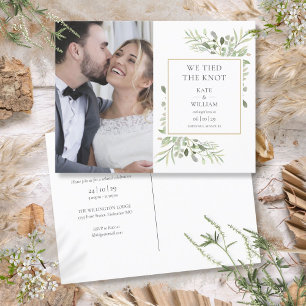 Carte Postale Faire-part Nous avons noué le noeud Photo de mariage de verdu