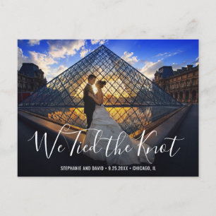 Carte Postale Faire-part Nous avons noué le nœud Script Photo Mariage Élite