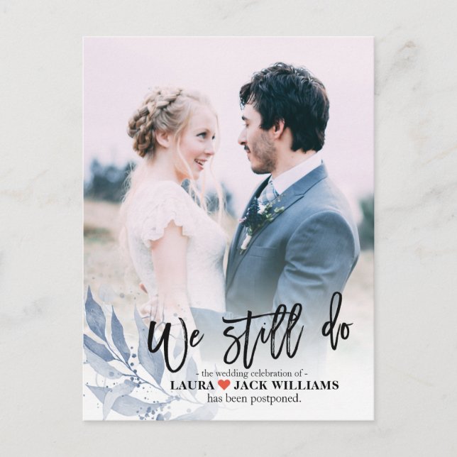 Carte Postale Faire-part Nous Continuons À Reporter Mariage Photo Reprogram (Devant)