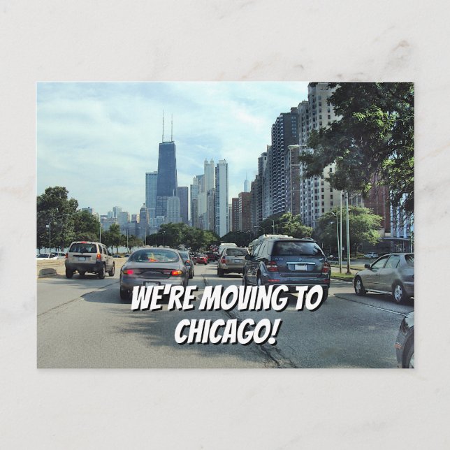 Carte Postale Faire-part Nous déménageons à Chicago Vos mots et photo (Devant)