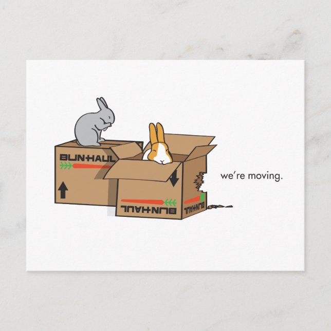 CARTE POSTALE FAIRE-PART NOUS DÉPLAÇONS (Devant)