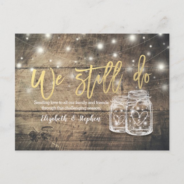 Carte Postale Faire-part Nous faisons toujours des bocaux en bois pour les  (Devant)