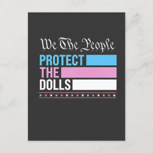 Carte Postale Faire-part Nous, le peuple, protégeons les dolls LGBT transge