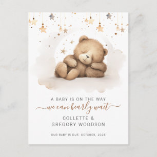 Carte Postale Faire-part Nous Pouvons Attendre Dormir Grossesse De L'Ours B