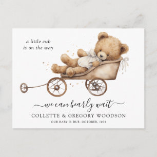 Carte Postale Faire-part Nous Pouvons Attendre Teddy Bear