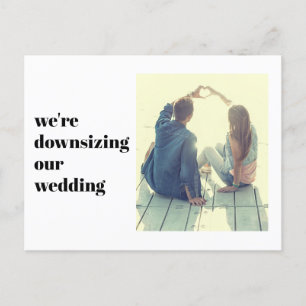 Carte Postale Faire-part Nous Réduisons la Taille de Notre Mariage Photo Mo
