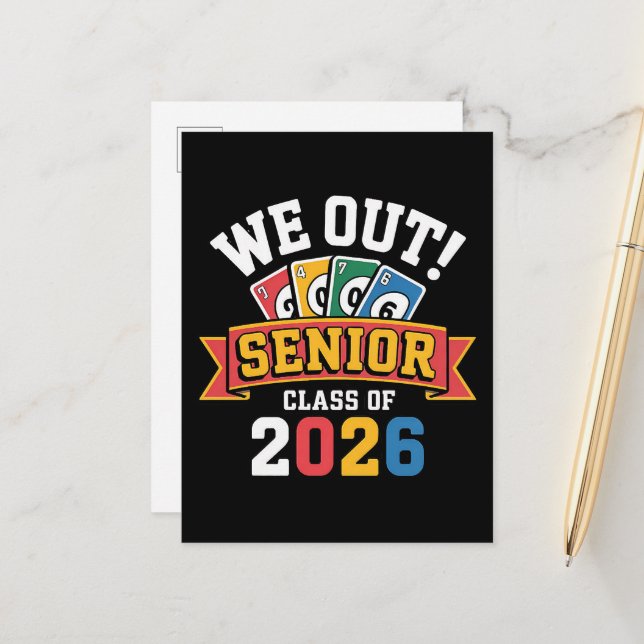 Carte Postale Faire-part Nous sortons de la promotion 2026 (Devant/Arrière en situation)