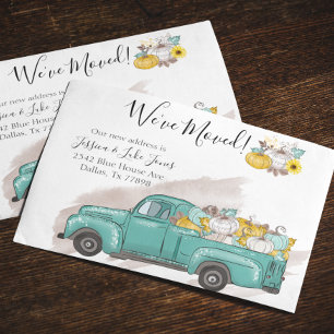 Carte Postale Faire-part Nouveau camion Citrouille de déménagement d'adress