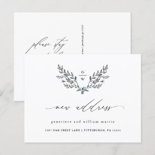 Carte Postale Faire-part Nouveau Changement d'Adresse Calligraphie Adresse