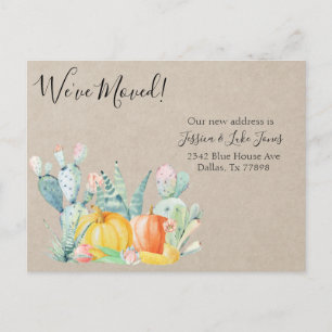 Carte Postale Faire-part Nouveau Citrouille de cactus d'automne Moteur d'av