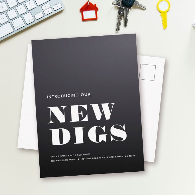 Carte Postale Faire-part NOUVEAU LOGEMENT Annonce de déménagement simple mo (Créateur téléchargé)