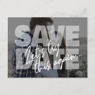 Carte Postale Faire-part Nouveau mariage de date essayez de nouveau cette e