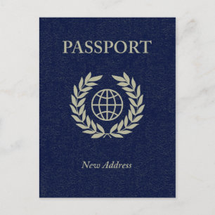 Carte Postale Faire-part nouveau passeport d'adresse