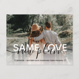 Carte Postale Faire-part Nouveau plan typographie moderne mariage changemen