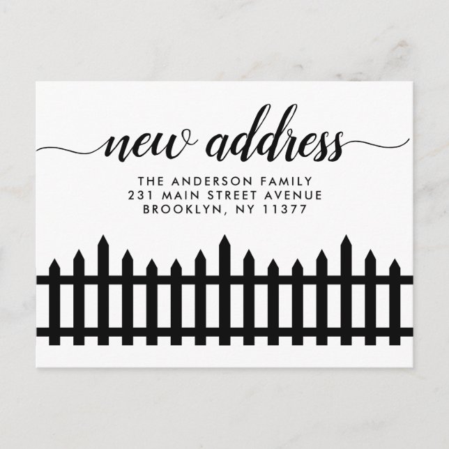 Carte Postale Faire-part Nouveau script d'adresse à domicile Nous avons dép (Devant)