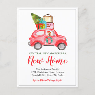 Carte Postale Faire-part Nouvel An Aventures Accueil Fêtes de Noël Déménage