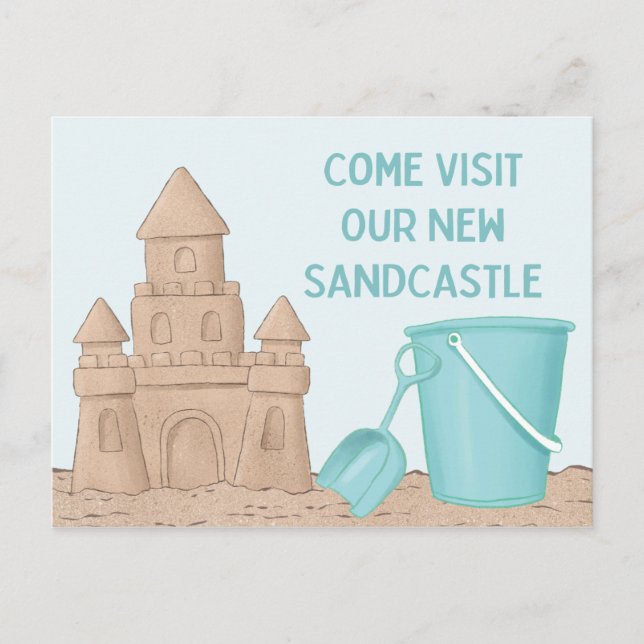 Carte Postale Faire-part Nouvelle adresse à la plage (Devant)