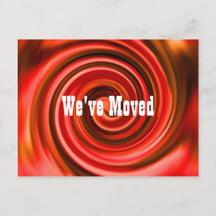 Carte Postale Faire-part Nouvelle adresse Abstraite Red Swirls