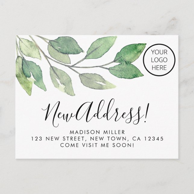Carte Postale Faire-part Nouvelle adresse de logo d'entreprise Déménagement (Devant)