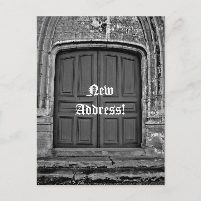 Carte Postale Faire-part Nouvelle adresse gothique (Devant)