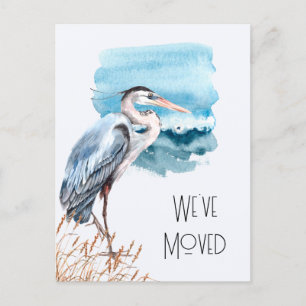 Carte Postale Faire-part Nouvelle adresse Great Blue Heron Waterfront Movin