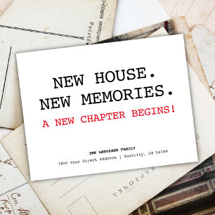 Carte Postale Faire-part Nouvelle adresse Maison Simple Minimaliste Déplace