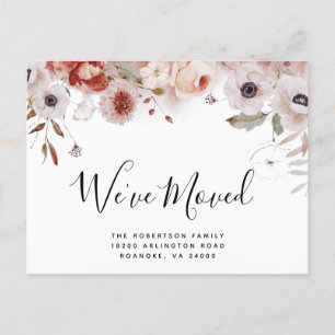 Carte Postale Faire-part Nouvelle adresse Moody Floral Fall Colors Moody