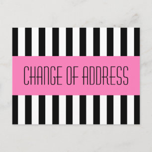 Carte Postale Faire-part Nouvelle adresse rose tendance