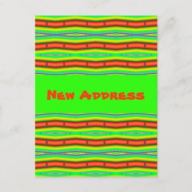 Carte Postale Faire-part nouvelle adresse vert orange (Devant)