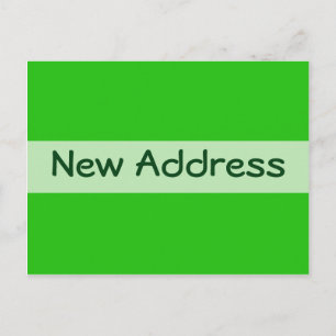 Carte Postale Faire-part nouvelle adresse verte