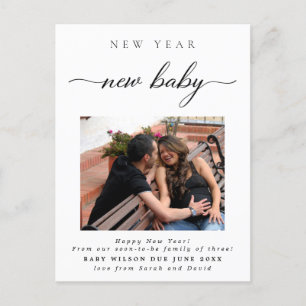Carte Postale Faire-part Nouvelle Année Nouveau Bébé Photo Grossesse