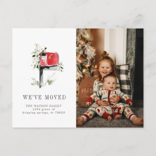Carte Postale Faire-part Nouvelle boîte aux lettres de famille rouge pour a