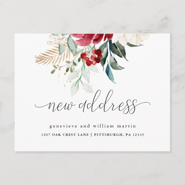 Carte Postale Faire-part Nouvelle calligraphie d'adresse Changement d'adres (Devant)