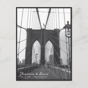 Carte Postale Faire-part Nouvelle date d'échéance du pont de Brooklyn à New