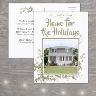 Carte Postale Faire-part Nouvelle Maison Aquarelle Holly Une Photo Adresse 