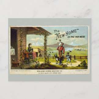 Carte Postale Faire-part Nouvelle maison avec machine à coudre