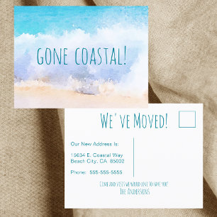 Carte Postale Faire-part Nouvelle maison côtière Nous avons déménagé