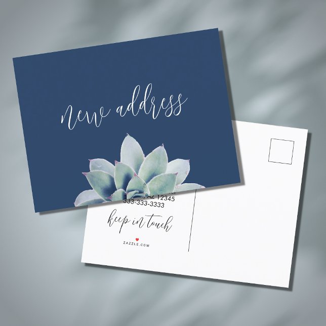 Carte Postale Faire-part Nouvelle maison élégante Succulente Nous avons dém (Créateur téléchargé)