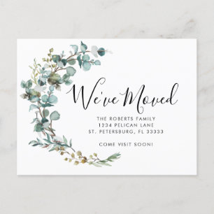 Carte Postale Faire-part Nouvelle maison Eucalyptus Botanique Déménagement