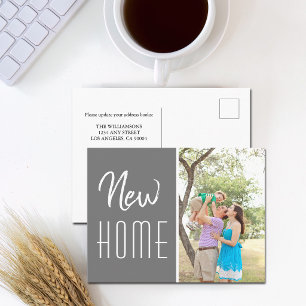Carte Postale Faire-part Nouvelle Maison Famille Personnalisée Photo Grey M