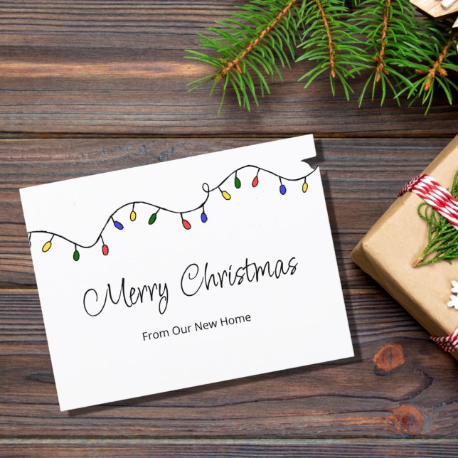 Carte Postale Faire-part Nouvelle Maison Festive Fête Lumières de Noël Mouv (Créateur téléchargé)