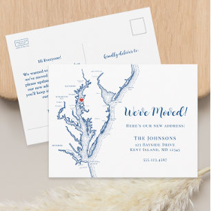 Carte Postale Faire-part Nouvelle maison Kent Island MD Map