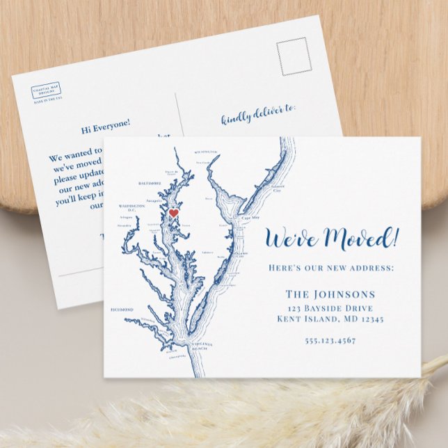 Carte Postale Faire-part Nouvelle maison Kent Island MD Map (Kent Island MD Stevensville moving announcement change of address postcard from Coastal Map Designs)