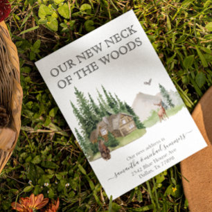 Carte Postale Faire-part Nouvelle maison Moving Cabine Lodge