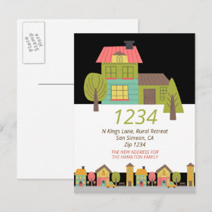 Carte Postale Faire-part Nouvelle Maison Nous Avons Déménagé Maison Faire-p
