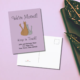 Carte Postale Faire-part Nouvelle maison Nous avons déménagé Tabby Cats