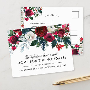 Carte Postale Faire-part Nouvelle Maison pour les Fêtes Floraison hivernale