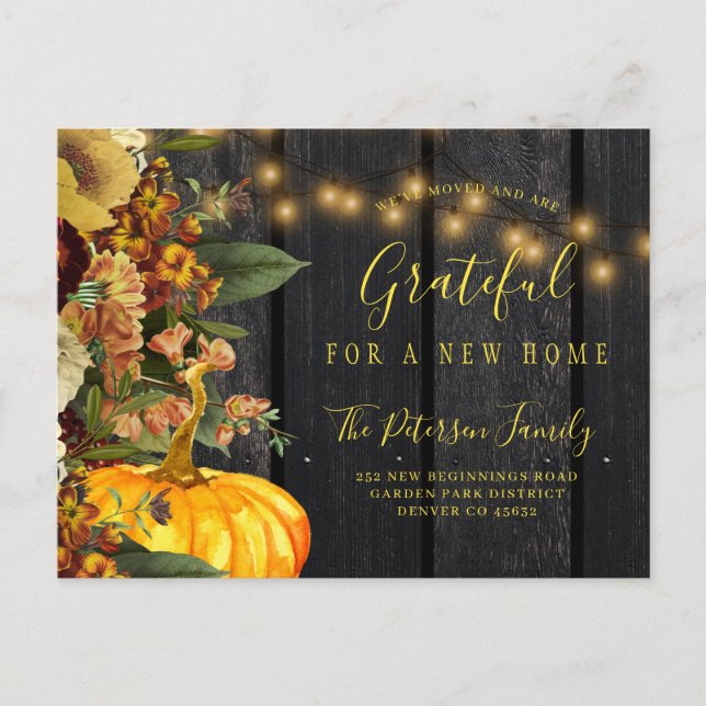 Carte Postale Faire-part Nouvelle maison pour les vacances de Thanksgiving  (Devant)