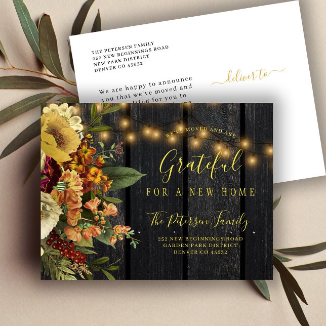 Carte Postale Faire-part Nouvelle maison pour les vacances Thanksgiving dém (Créateur téléchargé)