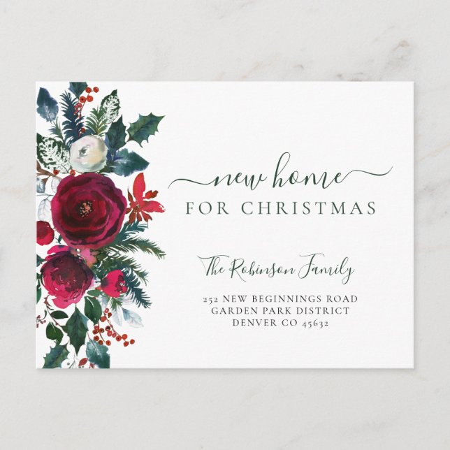 Carte Postale Faire-part Nouvelle maison pour Noël déménager (Devant)